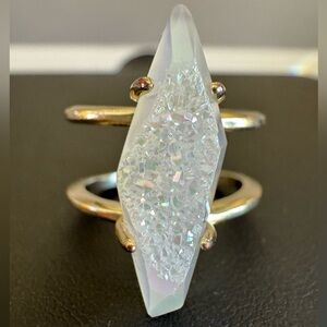 Kendra Scott Boyd Gold & Irridesent Drusy Cocktail Ring Size 5.5